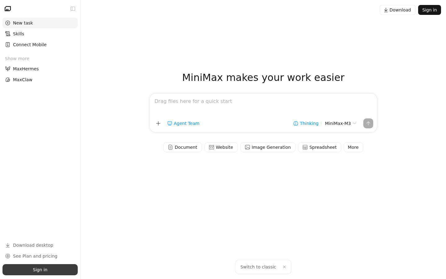 Sidebar New task
